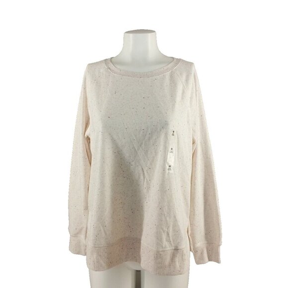 NWT $49 Style&Co Sprinkle Cozy Sweatshirt Women Pullover Casual Fall Cream - Picture 1 of 10